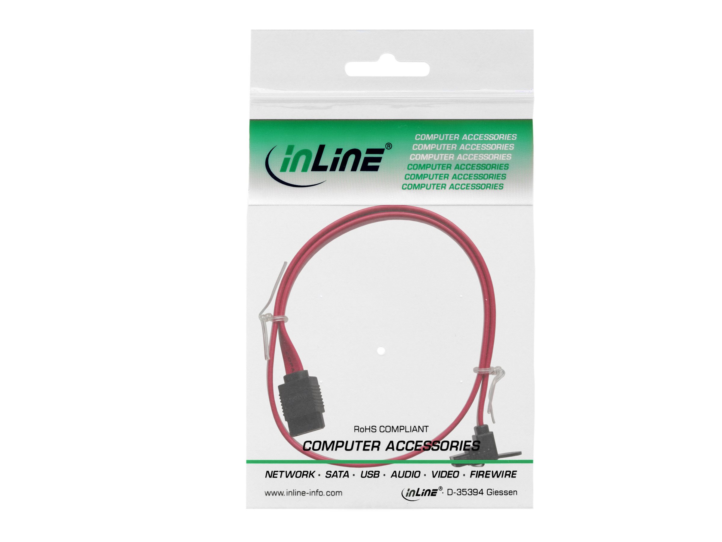 InLine SATA-Kabel SATA 6 Gb/s 50 cm 90°-Stecker Rot