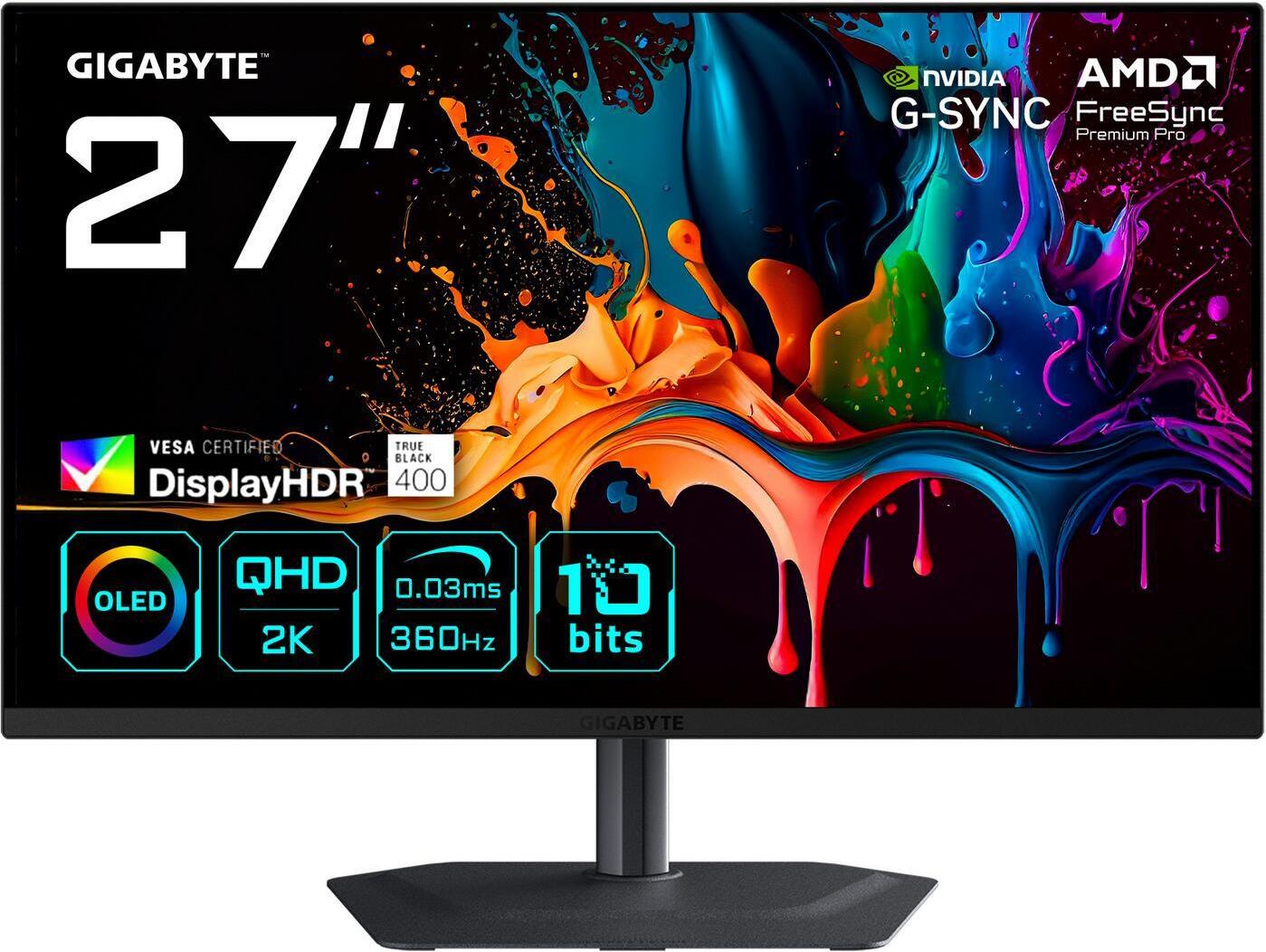 Gigabyte MO27Q3 Gaming-Monitor – 27" OLED, QHD, 360Hz, 0.03ms, KVM, HDR (MO27Q3)