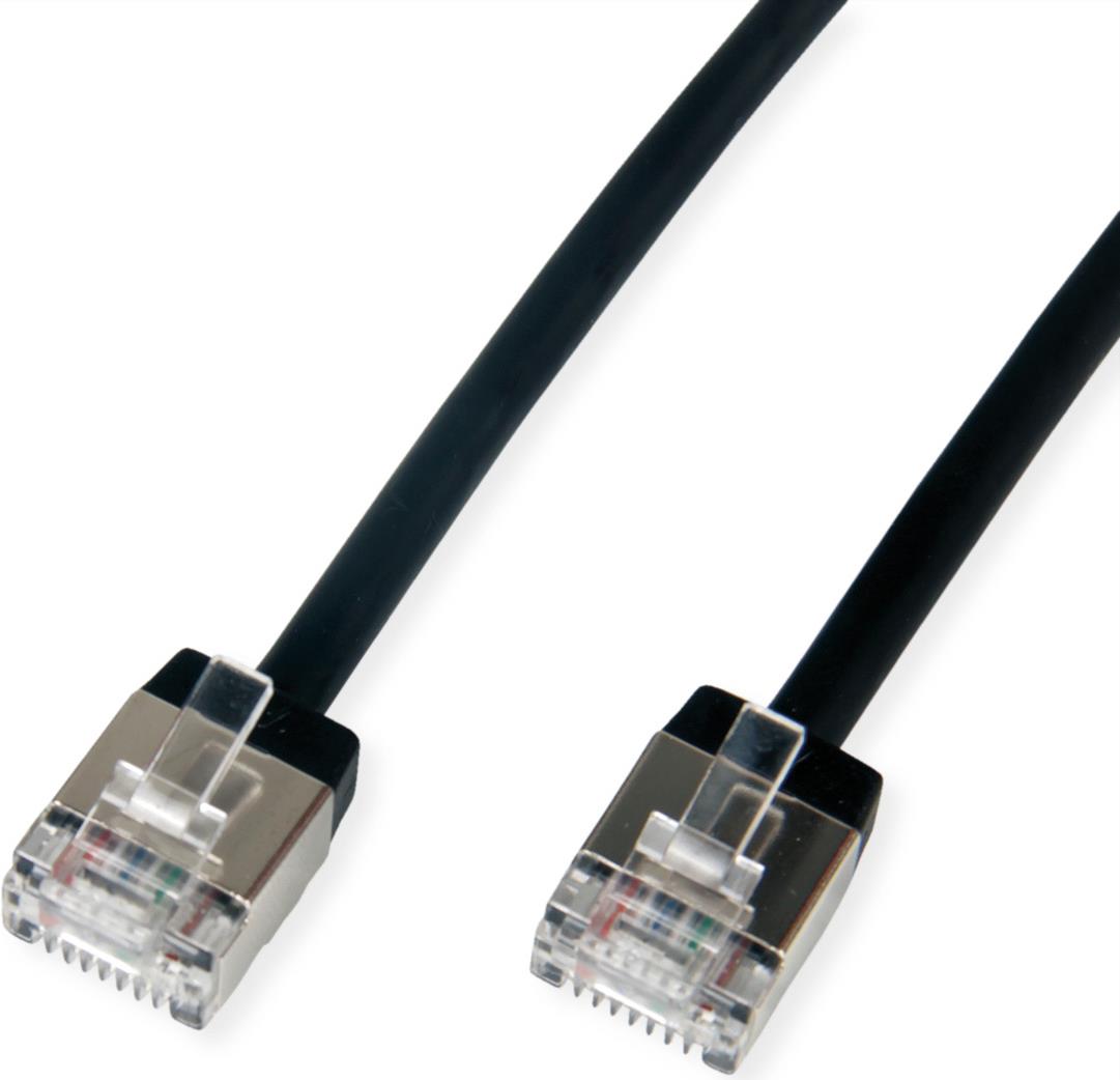ROLINE U/FTP Patchkabel Kat.6A Ultra- kurzer RJ45 schwarz 1.5m (21.15.4564)