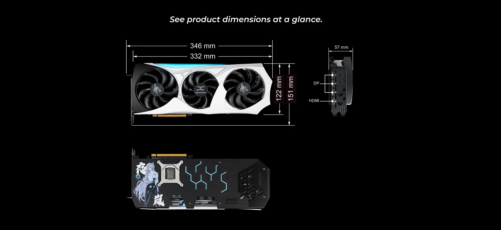 PowerColor Hellhound Radeon RX 9070 XT OC Reva Edition 16 GB GDDR6 Schwarz