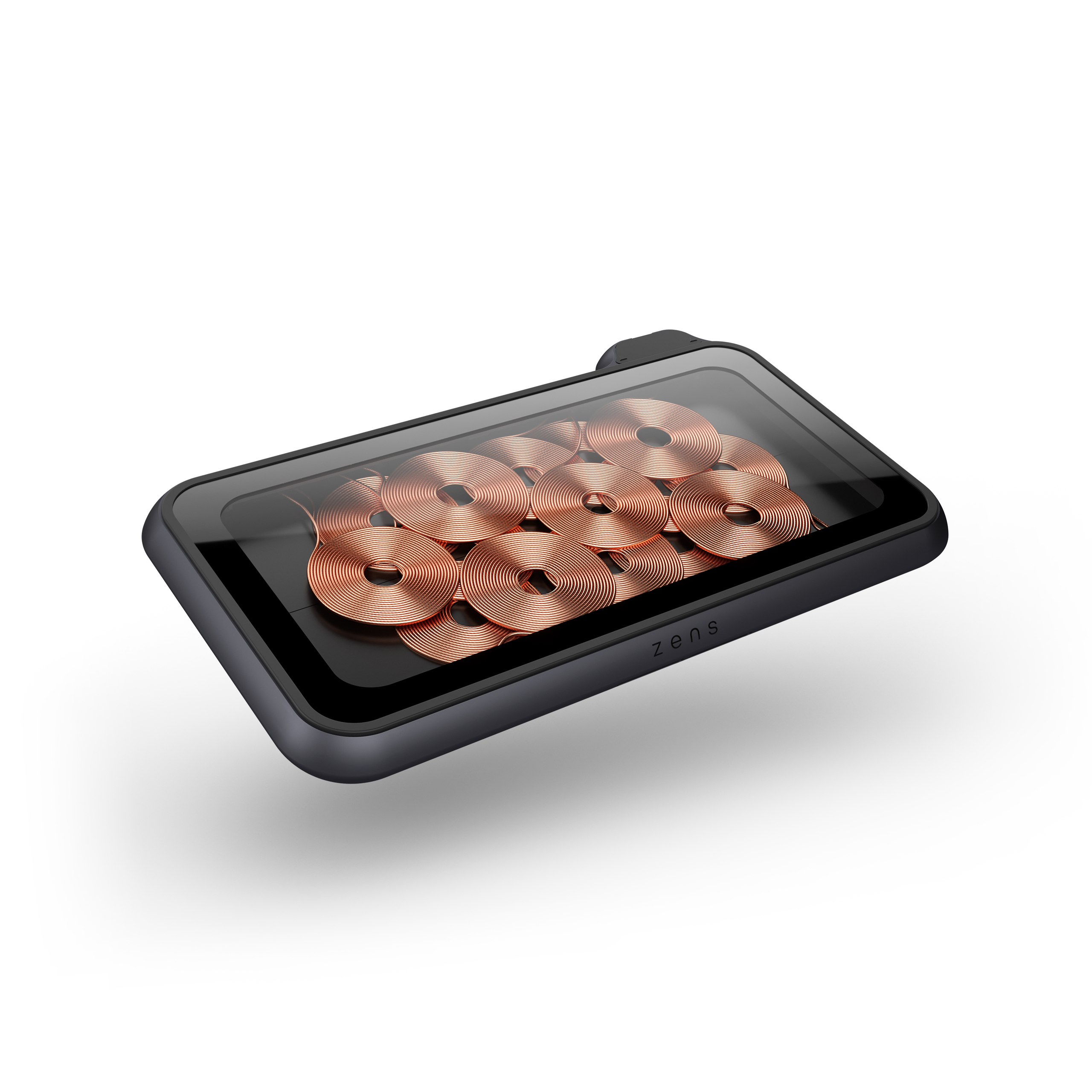 Zens Liberty Series Glass Edition Wireless Charger 16 Spulen 2x 15W Qi Schwarz, Kupfer