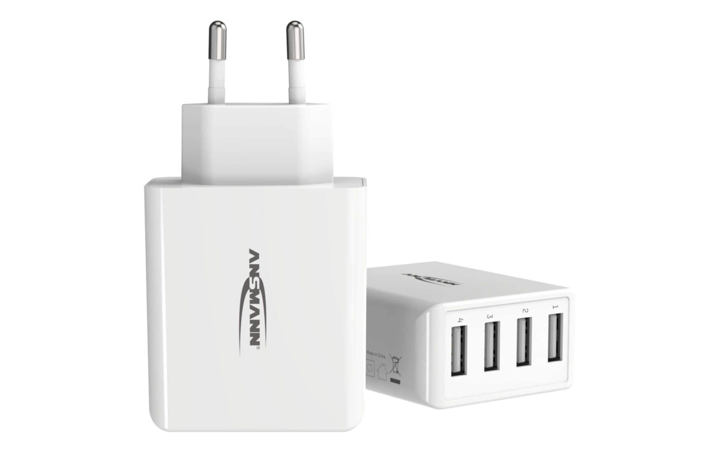 ANSMANN Home Charger HC430 USB-Ladegerät 4x USB-A 30 W Weiß