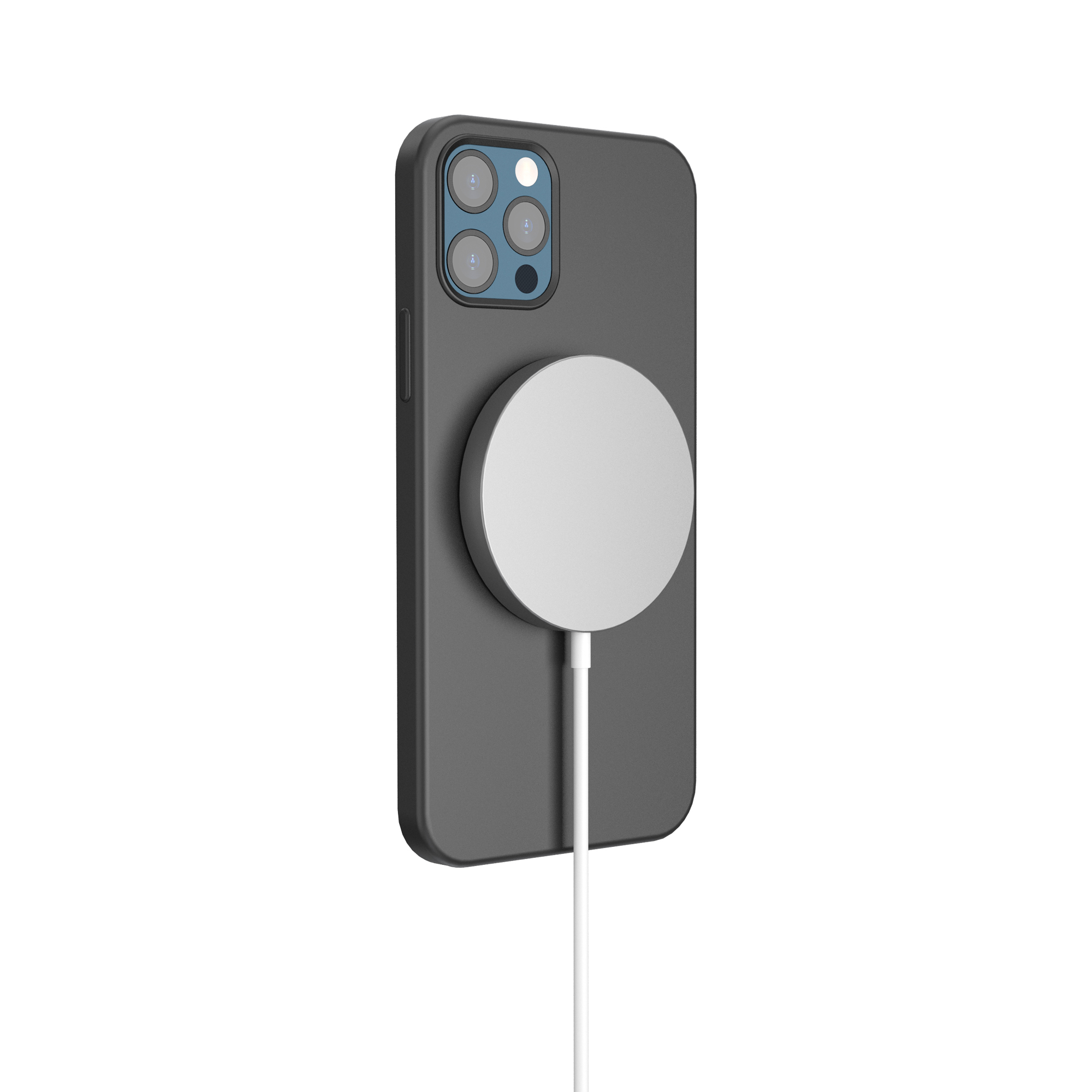 RealPower PC-MagSet 20W USB-C PD Ladegerät mit kabellosem Ladepad Weiß