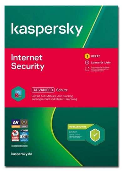 Kaspersky Internet Security - Erneuerung der Abonnement-Lizenz (1 Jahr) - 1 Gerät - ESD - Win, Mac, Android, iOS - Deutsch (KL1939GDAFR)
