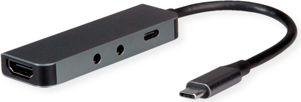 ROLINE USB-C Docking HDMI+TRRS+MIC+PD 4K60 100W (12.02.1125)