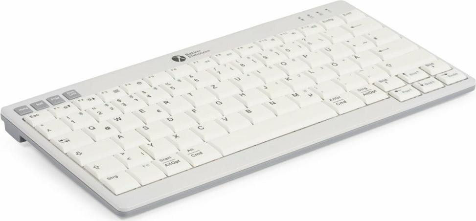 Bakker Elkhuizen UltraBoard 950 V2 Compact Kabellose Tastatur QWERTZ USB-C Bluetooth Hellgrau, Dunkelgrau