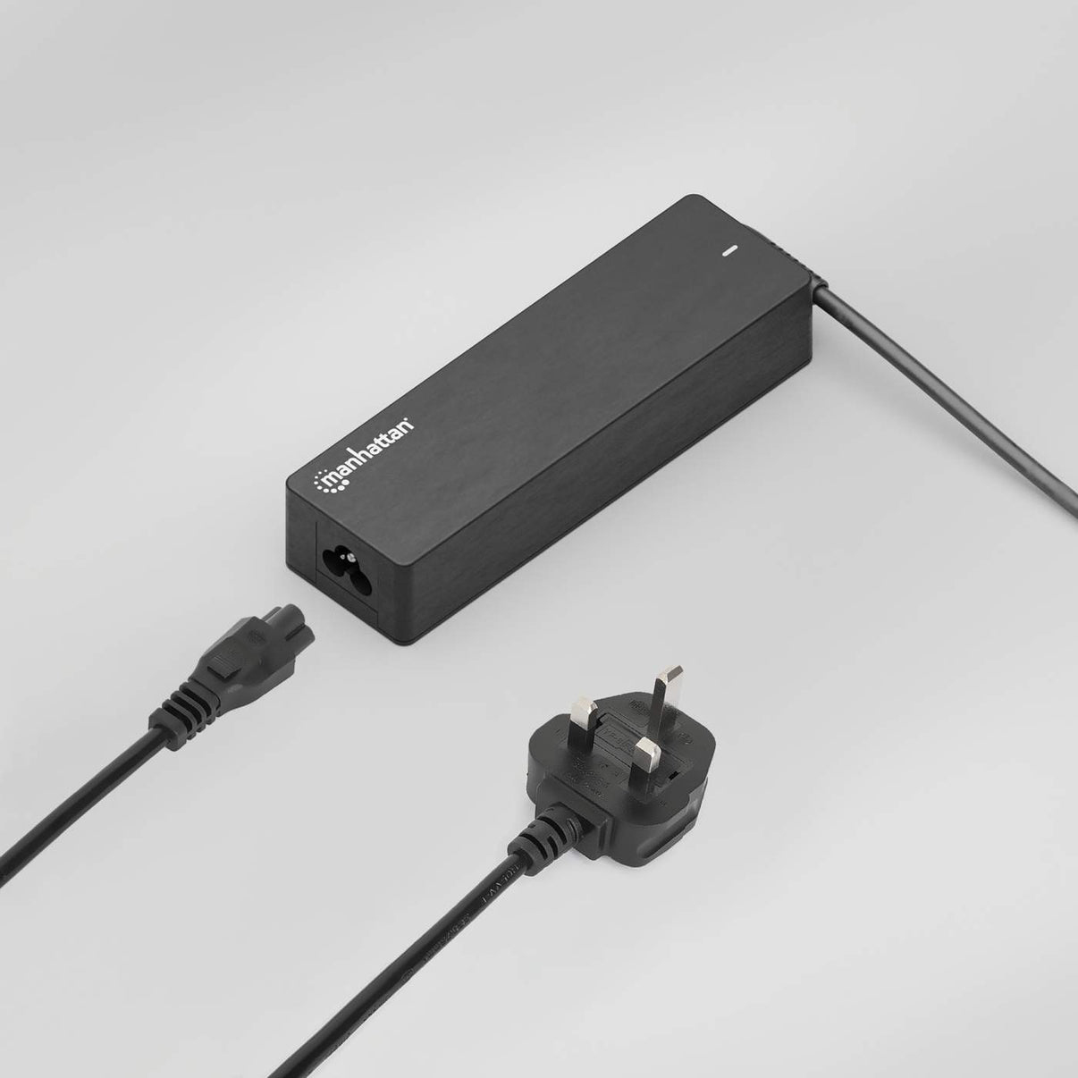 Manhattan 356435 Stromkabel 1,8 m C6-Koppler Netzstecker Typ G Schwarz
