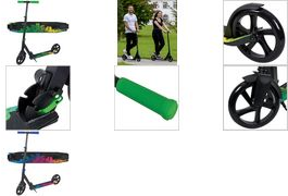 SCHILDKRÖT Tretroller City Scooter Street Artist 2.0, blau Aluminium Deck und Lenker, 200 mm PU Räder, One-Klick - 1 Stück (510104)