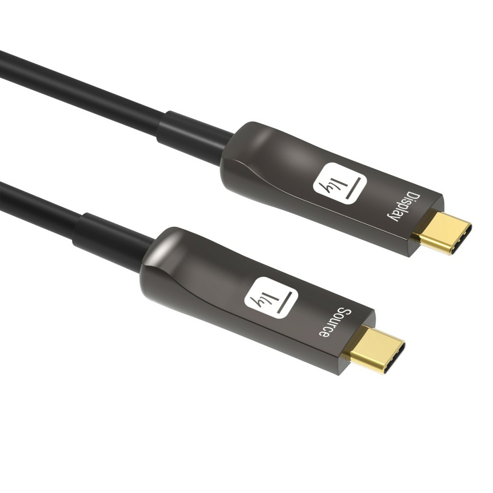 Techly USB-C AOC Kabel ICOC-U3C-HY-010 10 m 21,6 Gbit/s Schwarz