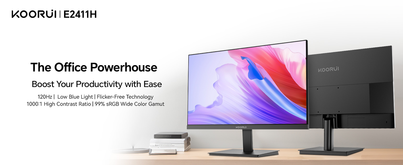 KOORUI E2411H 23,8" IPS-Monitor 1920 x 1080 120 Hz Schwarz