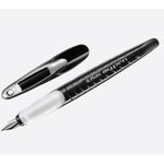 herlitz Füllhalter my.pen, Federbreite: M, schwarz-weiß für Rechtshänder, ergonomische Gummigriffzone, Kappe mit (10999746)