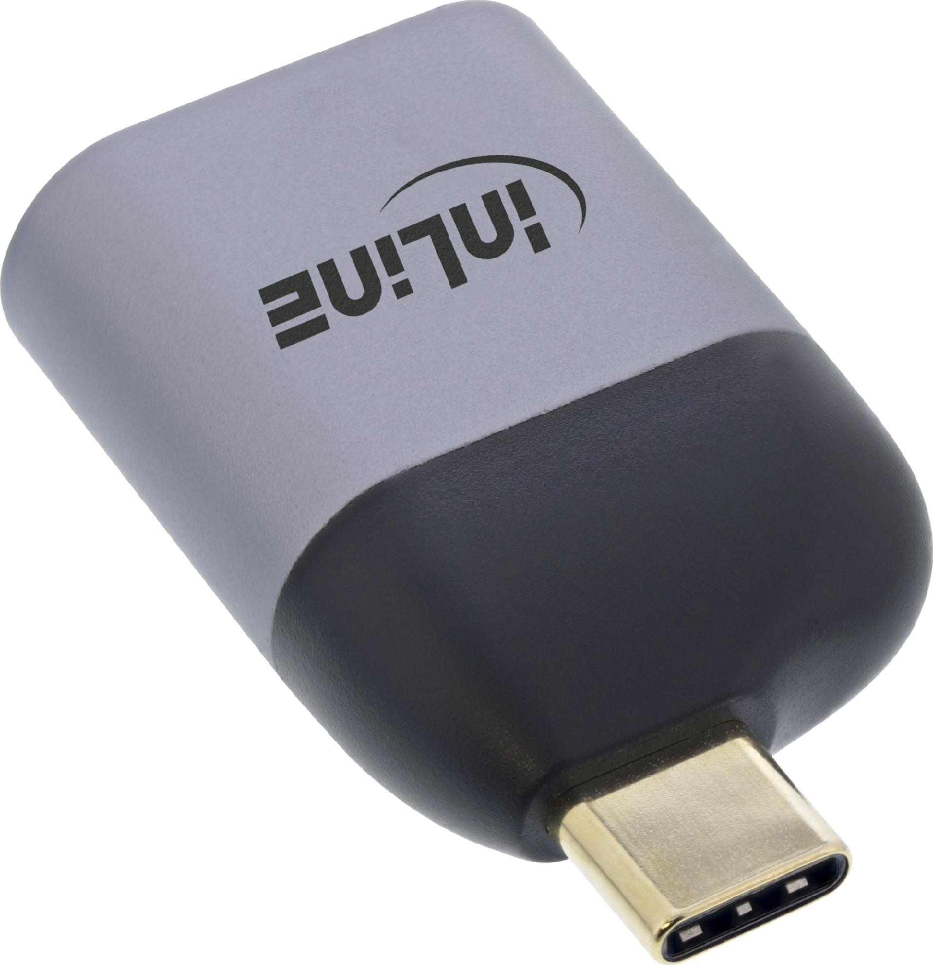InLine USB Display Konverter USB-C Stecker zu HDMI Buchse 4K60Hz Grau