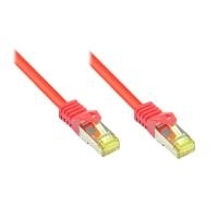 RJ45 Patchkabel mitCat.7 Rohkabel und Rastnasenschutz (RNS®), S/FTP, PiMF, halogenfrei, 600MHz, OFC, rot, 40m, Good Connections® (8070R-400R)