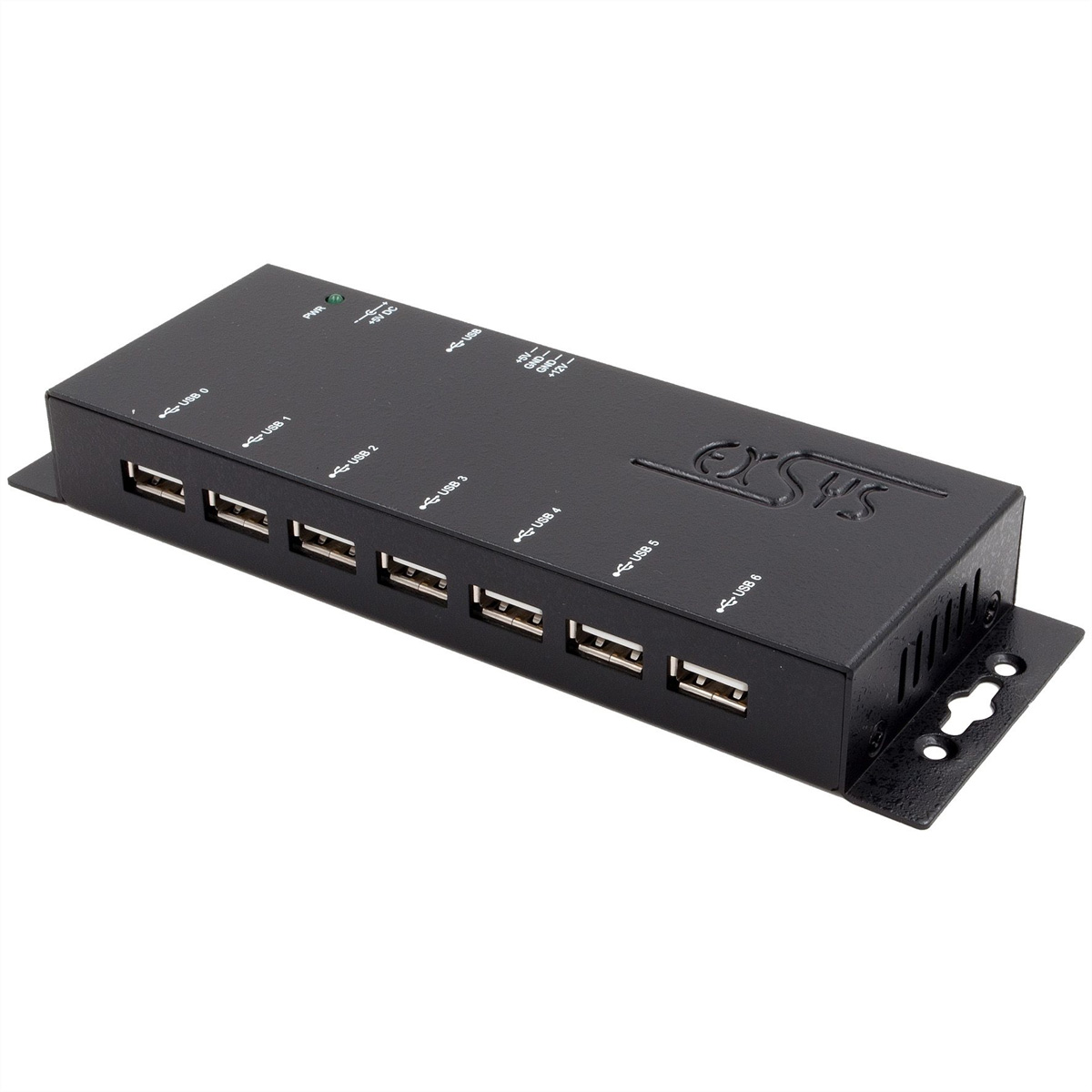 Exsys EX-1177-2S USB 2.0 Hub 480 Mb/s Metallgehäuse 15 kV ESD-Schutz