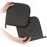 HYGOSTAR Topflappen "FLAMESTAR", schwarz Hitzeschutz-Topflappen, innen Silber Material (Silver - 4 Stück (33002)