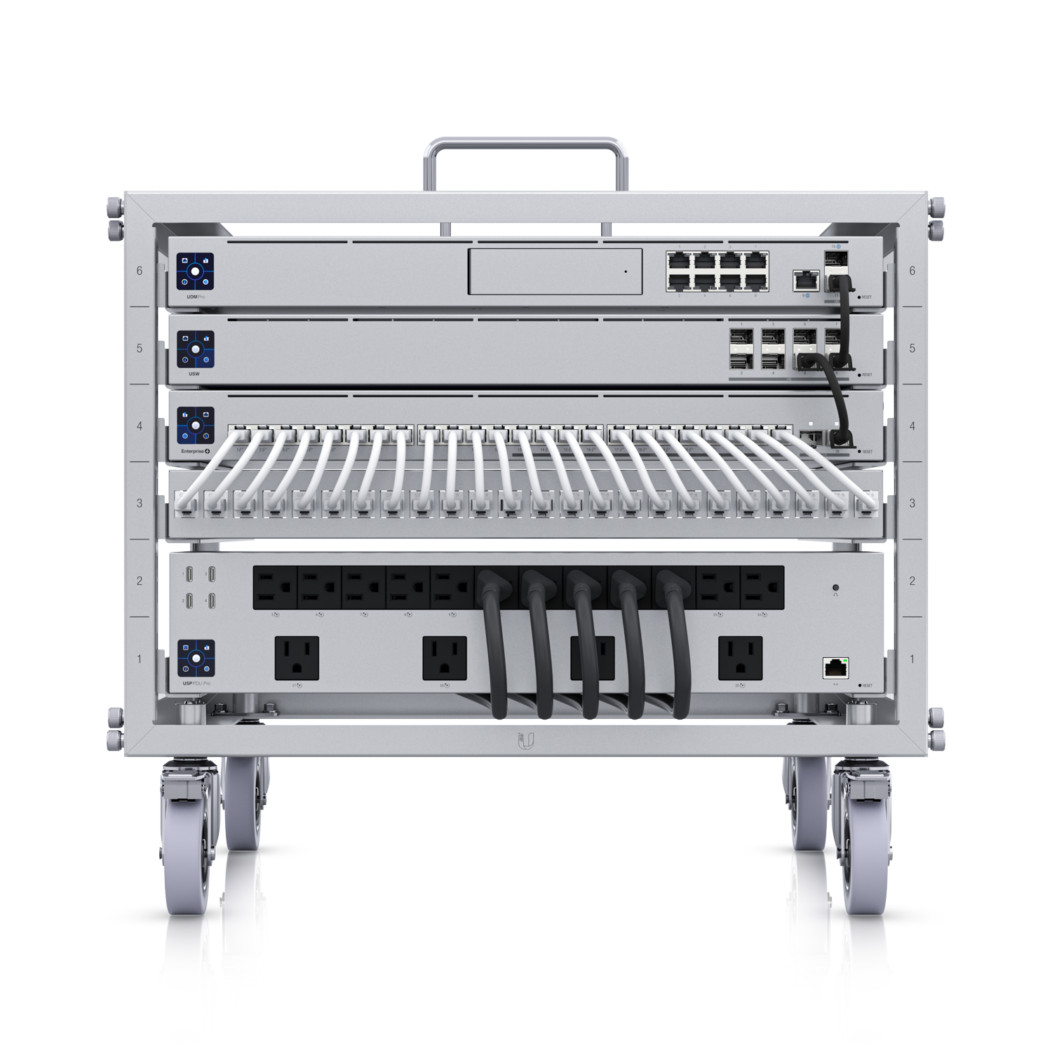 Ubiquiti UniFi U-Rack-6U-TL Mobiles Regal 6U Werkzeugfrei Grau