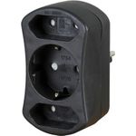 KOPP 177605002 Adapter mit Anschluss für 2x Euro & 1x SCHUKO-Stecker (3-fach | 250V | 16A) (177605002)