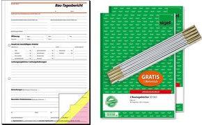 sigel Formularbuch "Bautagebuch", A4, + GRATIS" stock