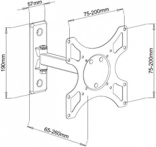Techly ICA-LCD-2901WH. Höchstgewichtskapazität: 25 kg, Minimum Bildschirmgröße Kompatibilität: 48,3 cm (19" ), Maximaler Bildschirmdurchmesser: 94 cm (37" ), Minimale VESA-Halterung: 75 x 75 mm, Maximale VESA-Halterung: 200 x 200 mm. Neigungswinkelbereich: 0 - 12°, Abstand zur Wand (min): 6,5 cm, Abstand zur Wand (max): 26 cm. Produktfarbe: Weiß (ICA-LCD-2901WH)