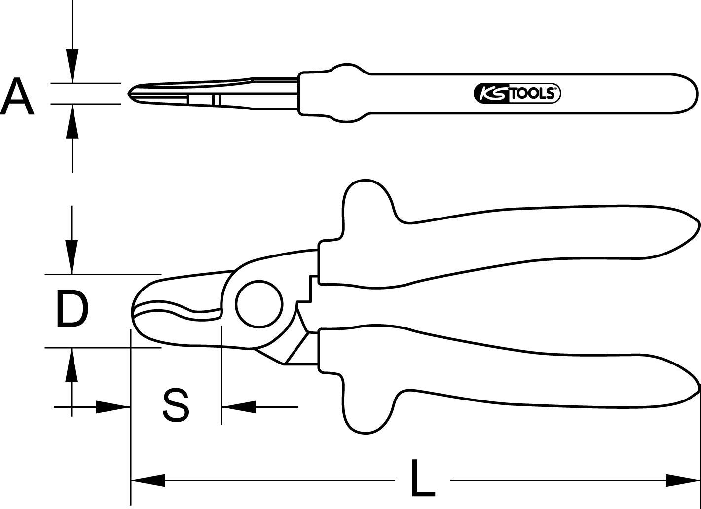 KS TOOLS CLASSIC 1000V Einhand-Kabelschneider, 165mm (117.1103)