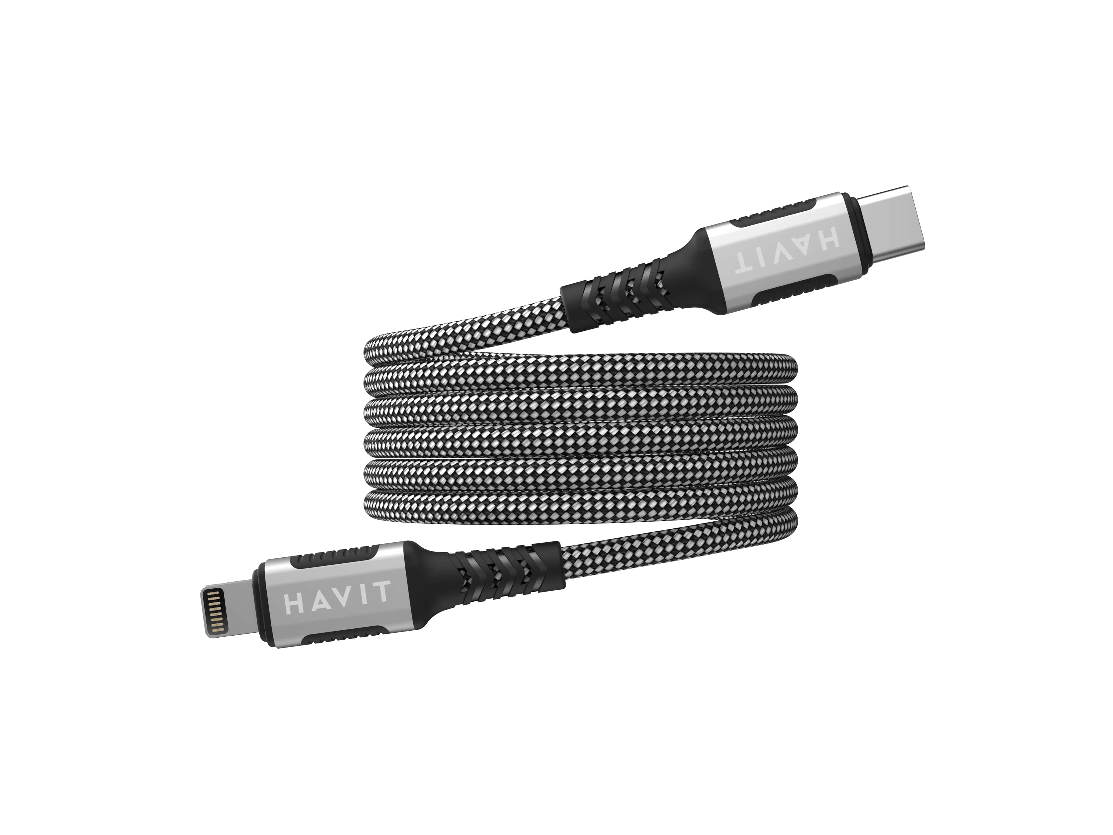 Havit Magnetisches USB-C auf Lightning Kabel 1 m Schwarz, Silber