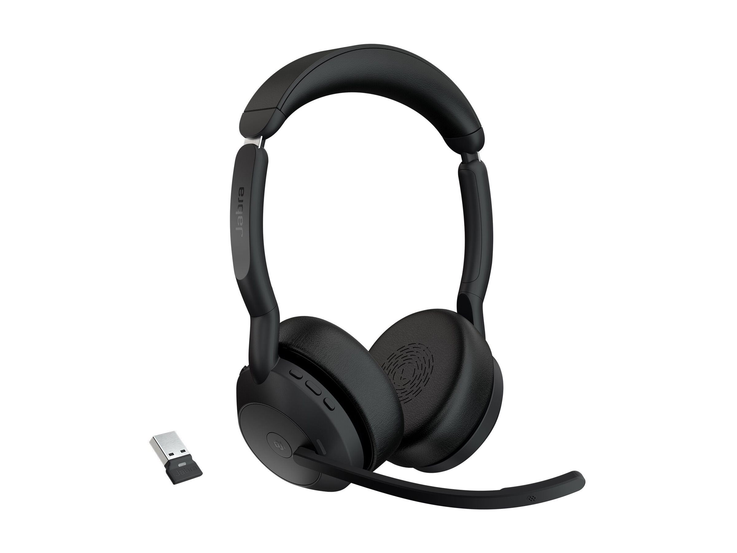 Jabra Evolve2 55 MS Stereo On-Ear Headset Kabellos ANC USB-A Schwarz