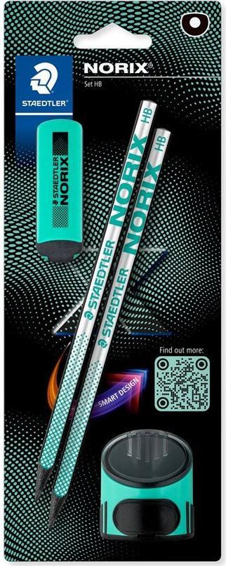 STAEDTLER Norix Bleistifte HB silber franch green mit Radierer 1 Set (181 SBK2-3)