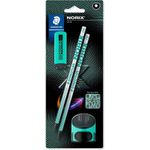 STAEDTLER Norix Bleistifte HB silber franch green mit Radierer 1 Set (181 SBK2-3)