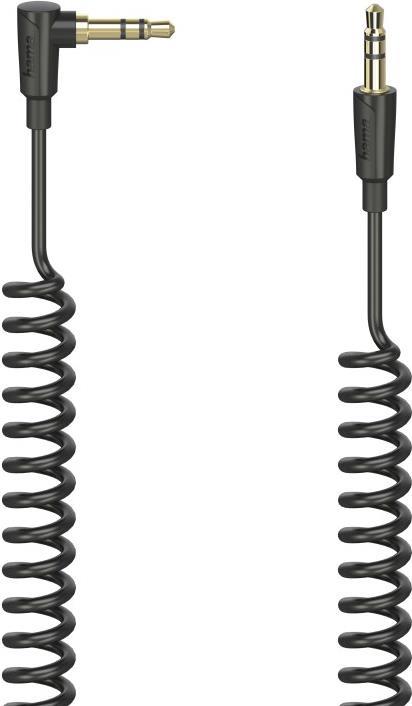 Hama Spiralkabel Flexi-Slim, 3,5-mm-Klinken-St. 90° - Stecker, Stereo, 0,75 m (00205113)