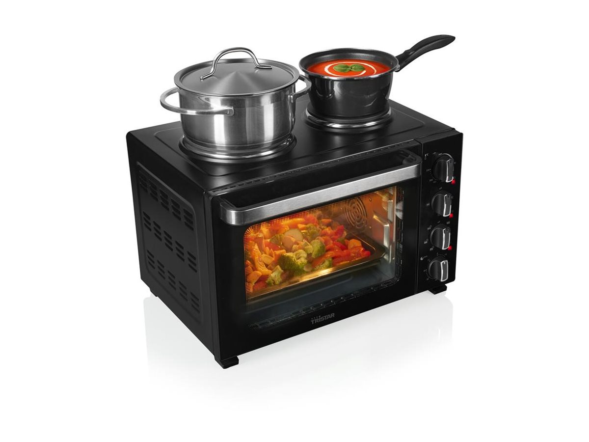 Tristar OV-3670 Minibackofen mit Kochplatten 35 L 3200 W Schwarz