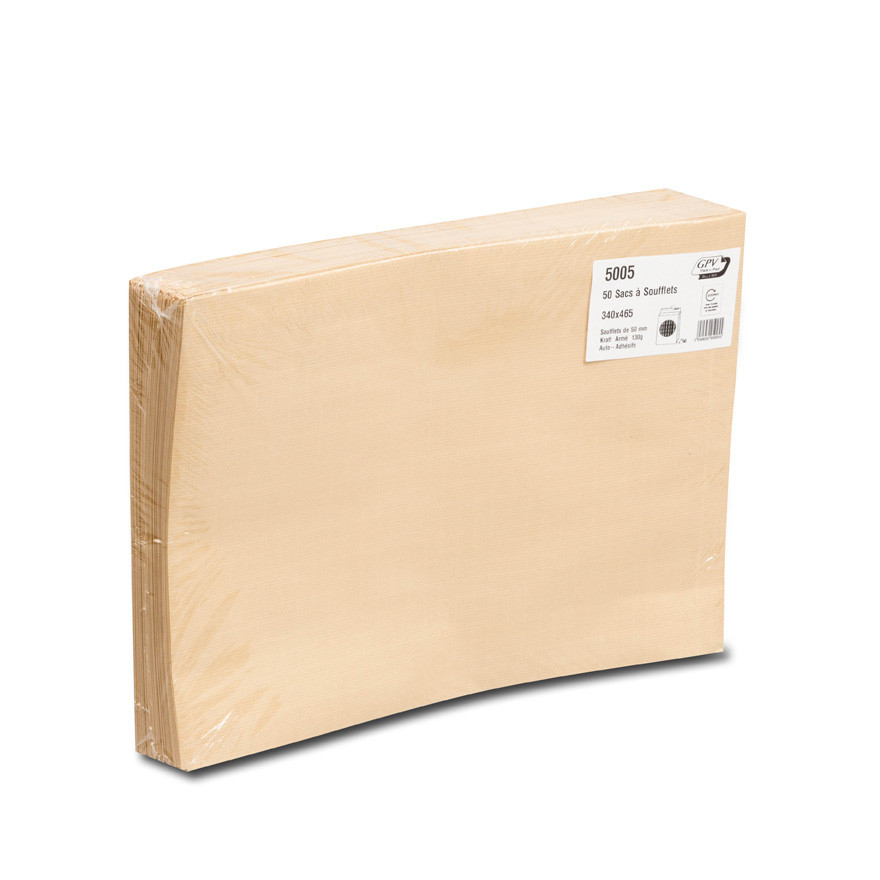 GPV Faltenversandtaschen 340 x 465 mm, 120 g/m², Braun, Selbstklebend
