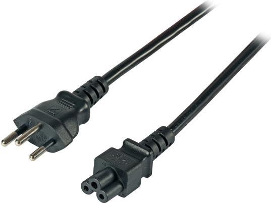 EFB-Elektronik Netzleitung Schweiz Typ 12 - C5 180°, schwarz, 1,8 m, 3 x 0,75 mm² Hersteller: EFB Elektronik (EK495.1,8V2)