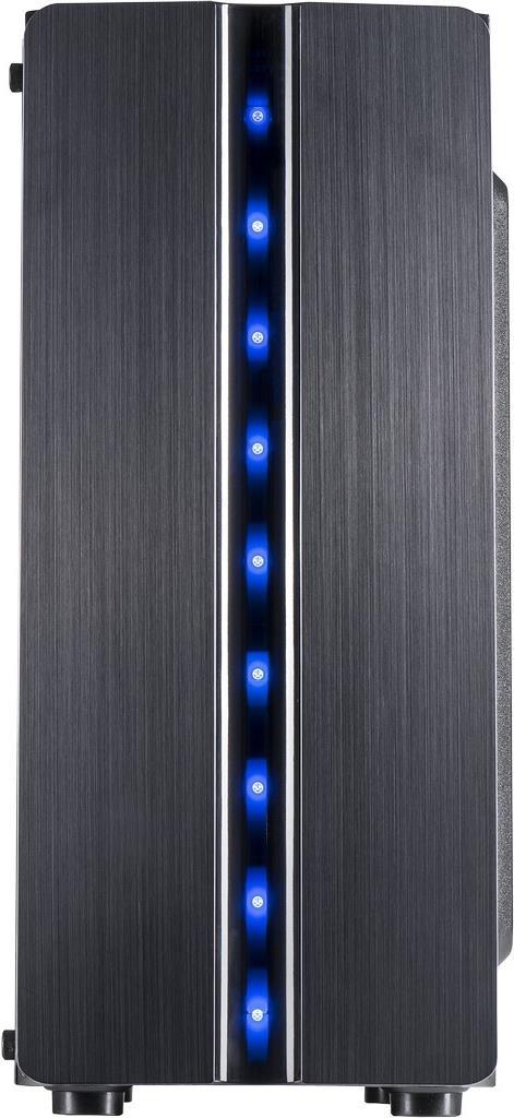 Inter-Tech Thunder Mini Tower Systemgehäuse mit 120 mm LED-Lüfter Schwarz, Blau