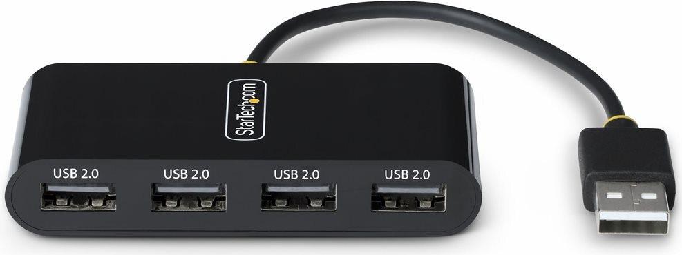 StarTech .com 4-Port USB 2.0 Hub, USB Bus Powered, Small Travel Mini USB Hub, USB 2.0 Splitter, Multi-Port Portable USB Hub, 480Mbps, Overcurrent Protection (OCP) (ST4200MINI2-USB-HUB)