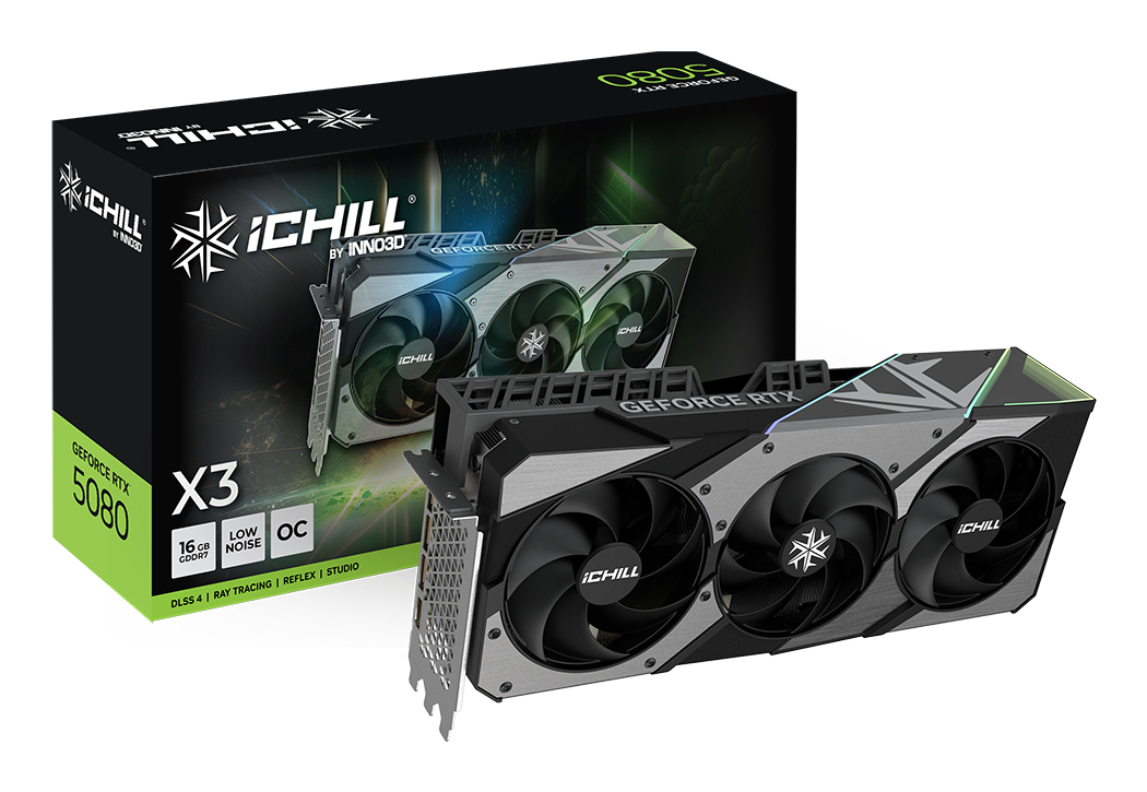 Inno3D iCHILL X3 V2 GeForce RTX 5080 16 GB GDDR7 Schwarz, Silber