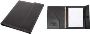 Alassio Ringbuchmappe SALVO, DIN A4, Lederimitat, schwarz Ringbuchmappe A4 SALVO Ringmechanik, Einschubfach, - 1 Stück (30068)