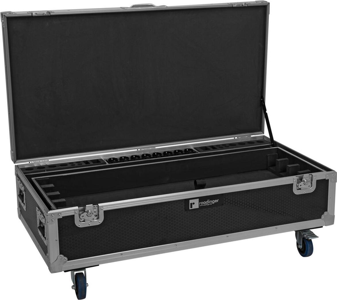 ROADINGER Flightcase 8x AKKU IP Pixel Tube 360° PRO CRMX mit Ladefunktion Rollen