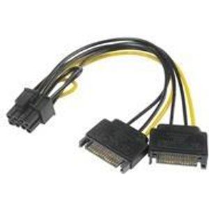 2x 15-Pin-SATA auf 1x 6-Pin-PCIe Adapter - Adapter - Digital/Daten (AK-CBPW19...