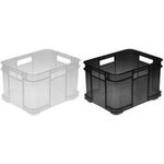 keeeper Aufbewahrungsbox Euro-Box M "bruno", 16 Liter, grau crystal-grey, äußerst stabil, rundumlaufende Rippen - 1 Stück (1546182700000)