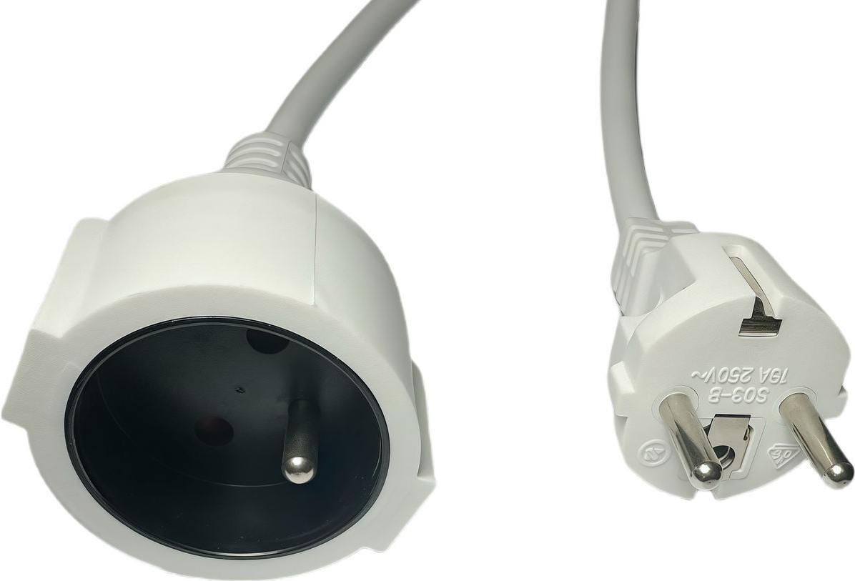 MicroConnect Power Extension Cord EU to French Type E 5m White (MC-PE0500FRW)