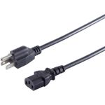 S/CONN maximum connectivity Netzanschlusskabel USA Stecker an Kaltgerätebuchse, schwarz, 1,8 m (US60006)