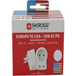 SKROSS Länderstecker Europe to US USB AC20PD weiß (1.500284-E)