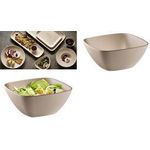 APS Schale NERO, eckig, 195 x 195 mm, sand aus Melamin, stapelbar, spülmaschinengeeignet, hitze - 1 Stück (85416)