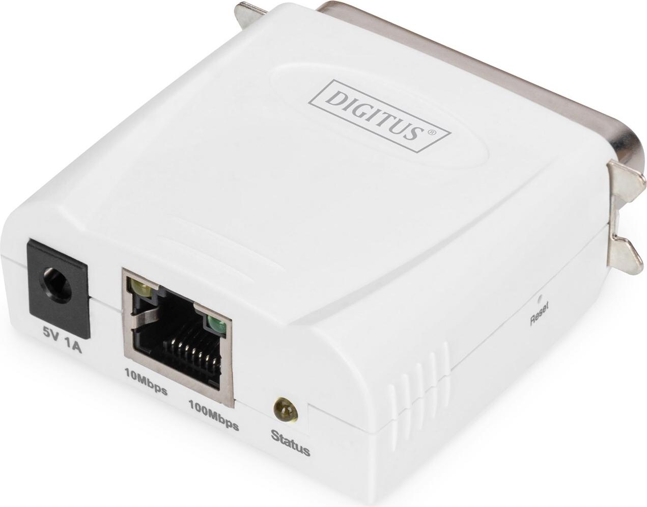 Digitus DN-13001-1 Printserver Fast Ethernet Parallel Weiß