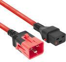 ACT Powercord C19 IEC Lock - C20 IEC Lock Dual Locking red 2 m, PC3637 (PL0022)