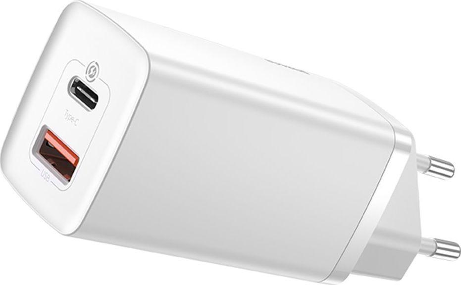 Baseus Wandladegerät GaN2 Lite 65W USB + USB-C QC4+ PD3.0 SCP FCP AFC, weiß (CCGAN2L-B02)