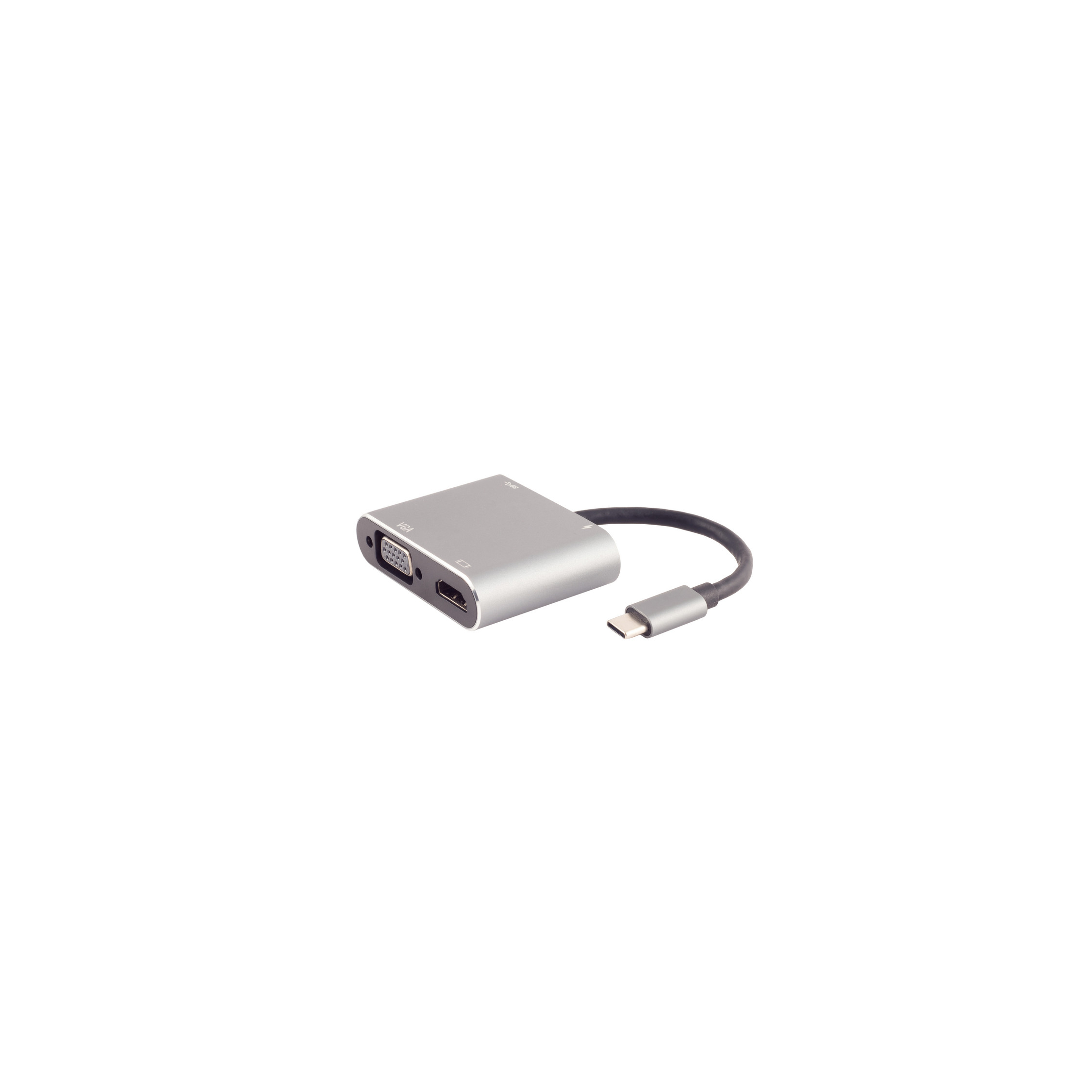 ShiverPeaks BASIC-S BS14-05026 USB-C Dockingstation HDMI VGA PD Grau
