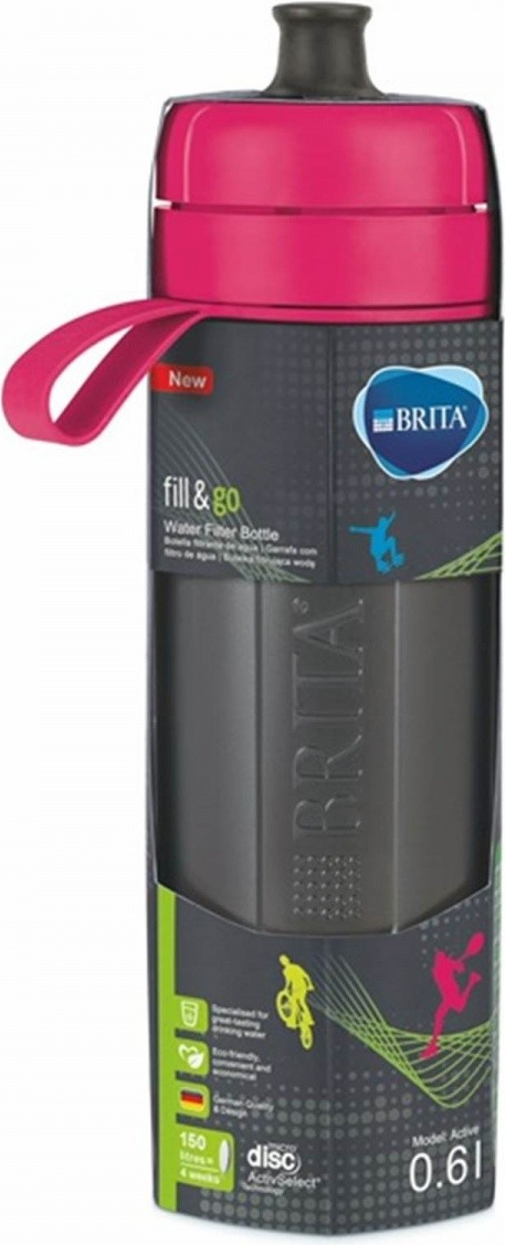 Brita Fill&Go Active 600 ml Sport Schwarz - Pink Kunststoff (Fill & Go Active rózowy)