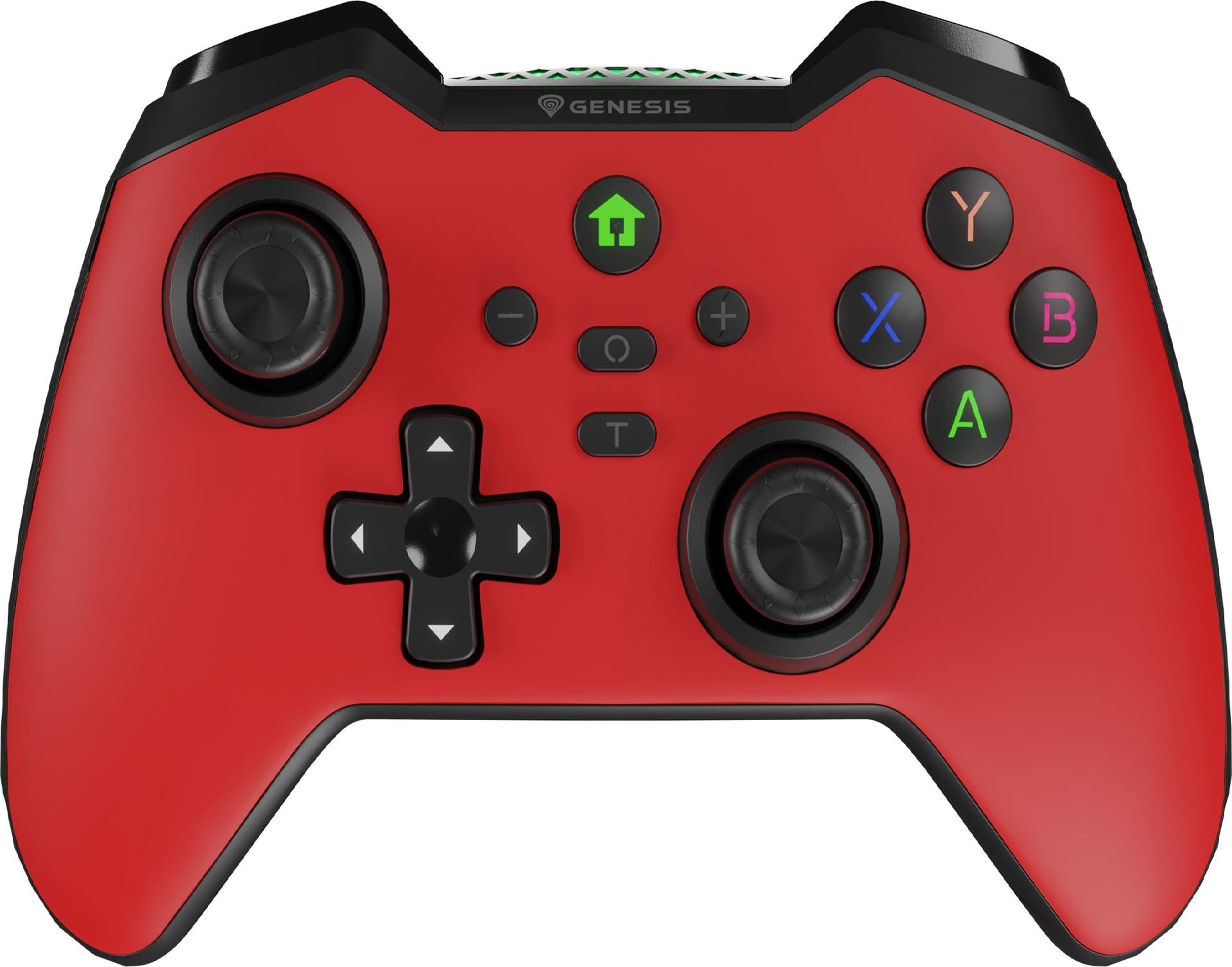 Genesis Mangan 400 Gamepad kabellos Bluetooth Rot, Schwarz