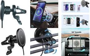 LogiLink Smartphone-KFZ-Magnethalter mit Ladefunktion, rund schwarz, für Lüftungsgitter, aus Kunststoff, für Smartphones - 1 Stück (PA0333)
